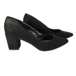 XAPPEAL Black Faux Suede Block Heels 9